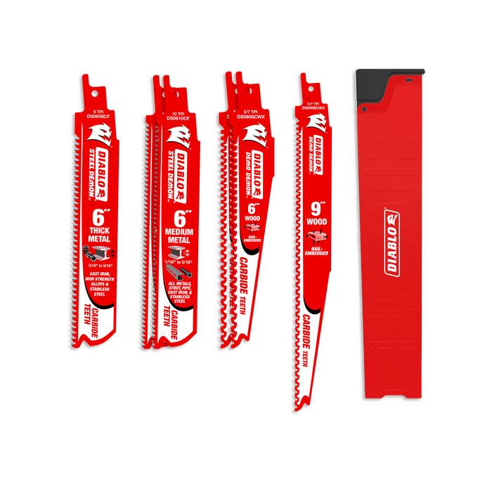 Diablo Tools DS006SC Demo Demon™ & Steel Demon™ Carbide Teeth Reciprocating Blade Set (6-pc) - Edmondson Supply