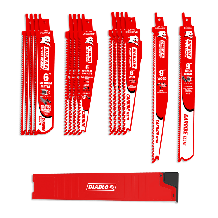 Diablo Tools DS0014SC Demo Demon™ & Steel Demon™ Carbide Teeth Reciprocating Blade Set (14-pc) - Edmondson Supply