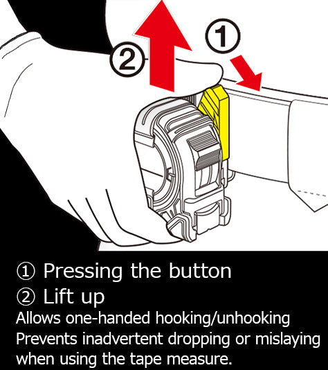 Tajima GSSF-16BW GS Lock™ SAFETY BELT HOLDER™ Tape Measure, 16-foot - Edmondson Supply