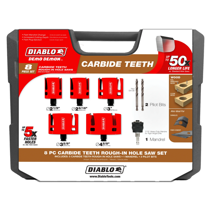 Diablo Tools DHS08SCTR Demo Demon® Carbide Teeth Rough-In Hole Saw Set - Edmondson Supply