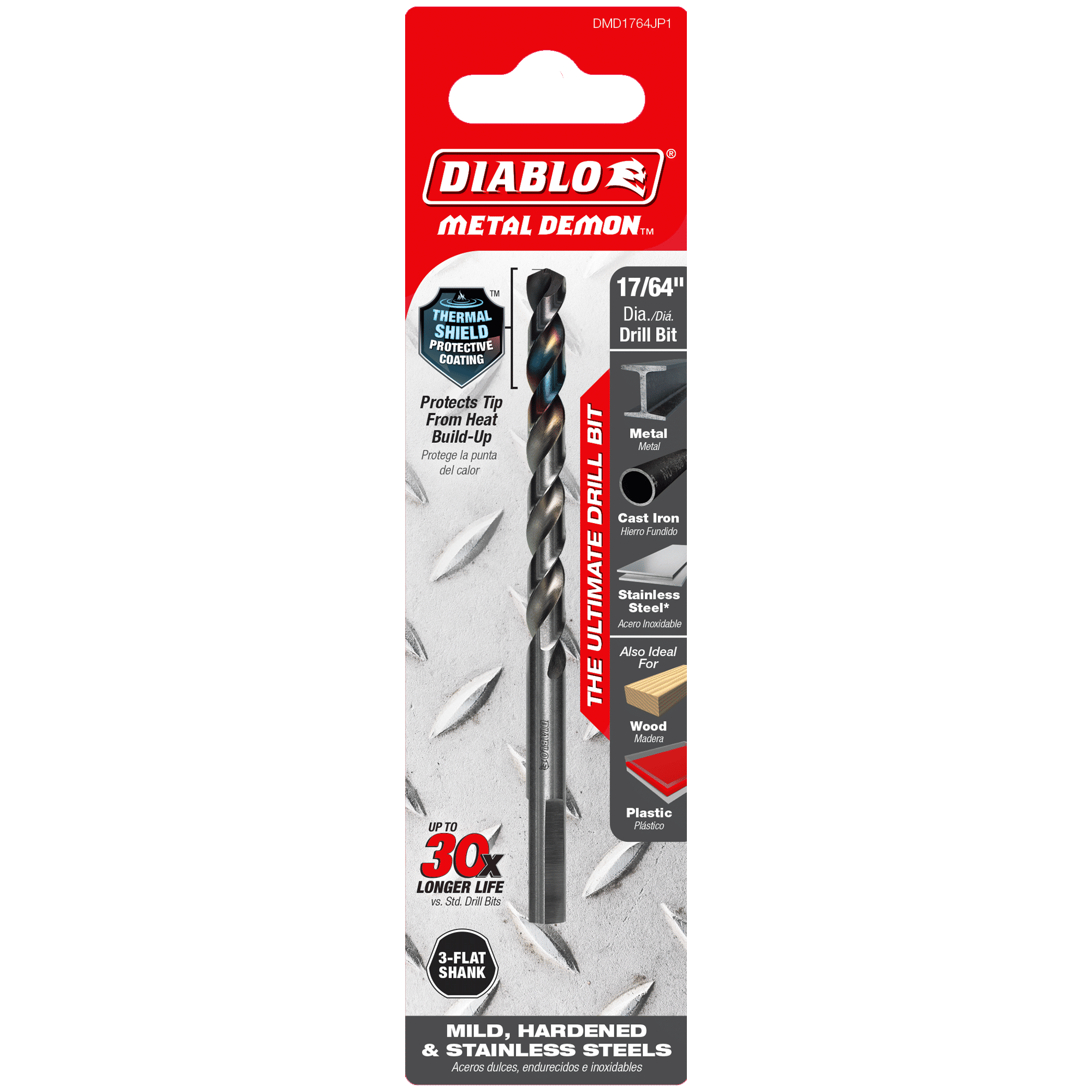 Diablo Tools DMD1764JP1 17/64" Metal Demon™ Drill Bit for Mild, Hardened and Stainless Steels - Edmondson Supply