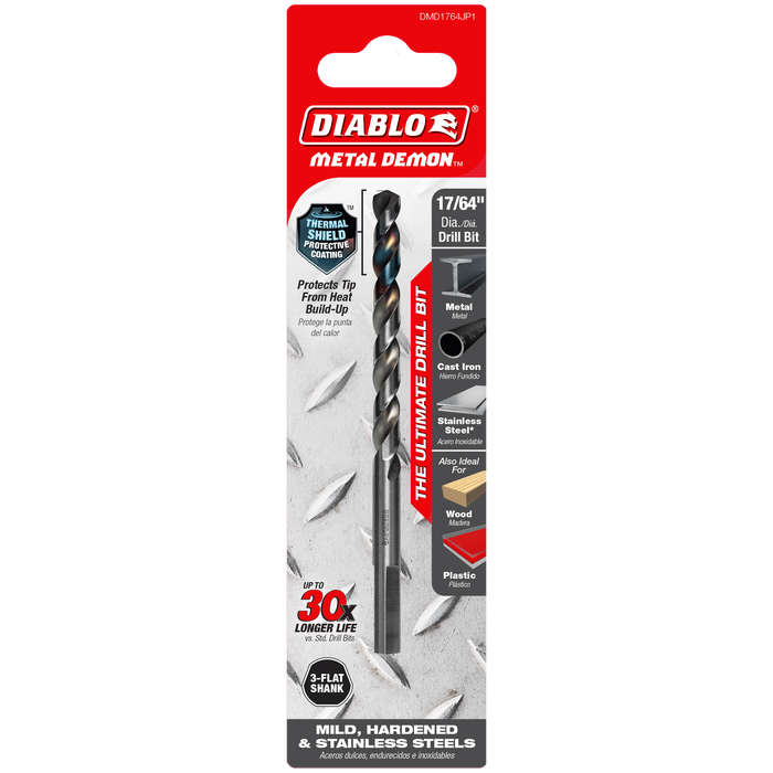 Diablo Tools DMD1764JP1 17/64" Metal Demon™ Drill Bit for Mild, Hardened and Stainless Steels - Edmondson Supply