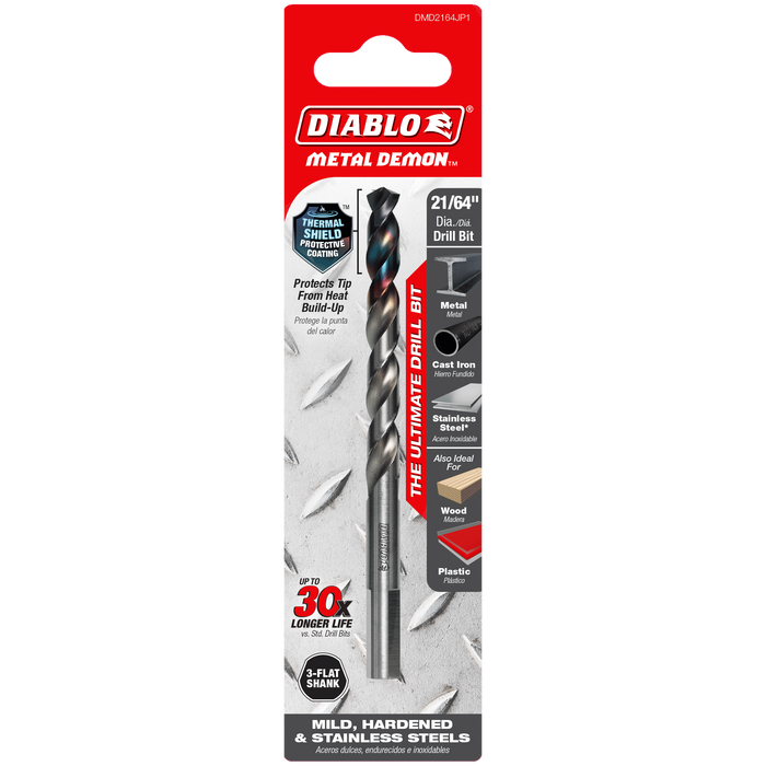 Diablo Tools DMD2164JP1 21/64" Metal Demon™ Drill Bit for Mild, Hardened and Stainless Steels - Edmondson Supply