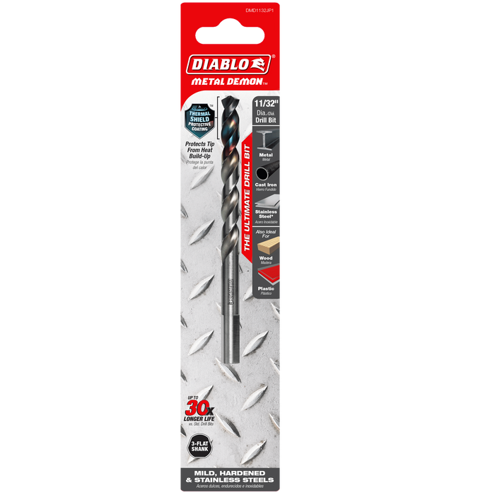 Diablo Tools DMD1132JP1 11/32" Metal Demon™ Drill Bit for Mild, Hardened and Stainless Steels - Edmondson Supply