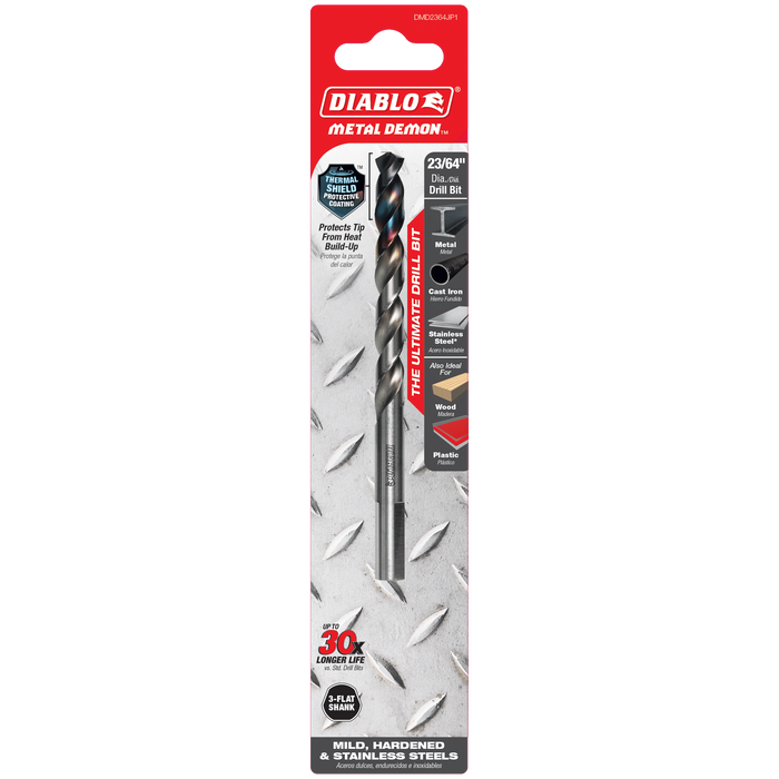 Diablo Tools DMD2364JP1 23/64" Metal Demon™ Drill Bit for Mild, Hardened and Stainless Steels - Edmondson Supply