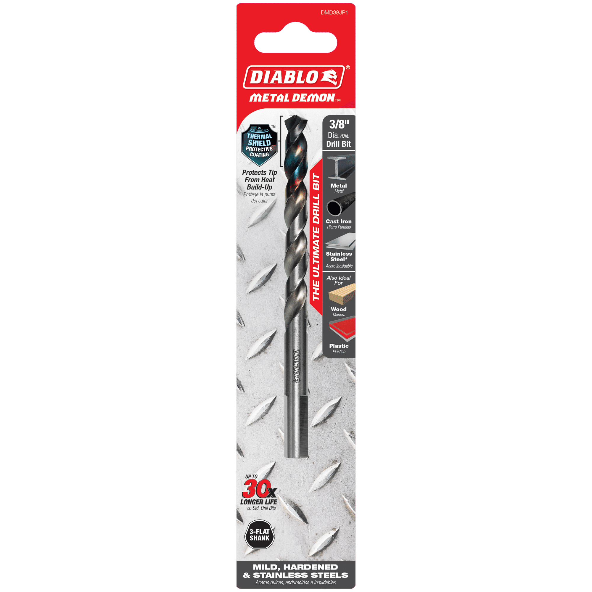 Diablo Tools DMD38JP1 3/8" Metal Demon™ Drill Bit for Mild, Hardened and Stainless Steels - Edmondson Supply