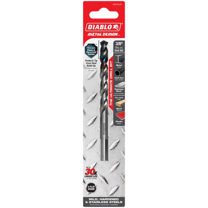 Diablo Tools DMD38JP1 3/8" Metal Demon™ Drill Bit for Mild, Hardened and Stainless Steels - Edmondson Supply