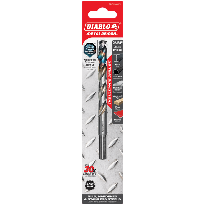 Diablo Tools DMD2564JP1 25/64" Metal Demon™ Drill Bit for Mild, Hardened and Stainless Steels - Edmondson Supply