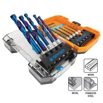 SPYDER 19017 10-Piece Assorted HSS Twist Drill Bit Set Stinger™ Mach-Blue™ - Edmondson Supply
