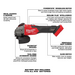 Milwaukee 2889-20 M18 FUEL™ 4-1/2" / 5" Variable Speed Braking Grinder, Slide Switch Lock-On - Edmondson Supply