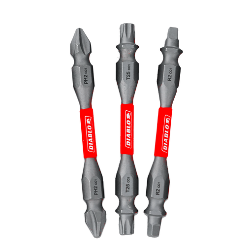 Diablo Tools DDEV25-S3 2-1/2" Double-Ended Phillips, Square and Torx Drive Bit Set (3-pc) - Edmondson Supply