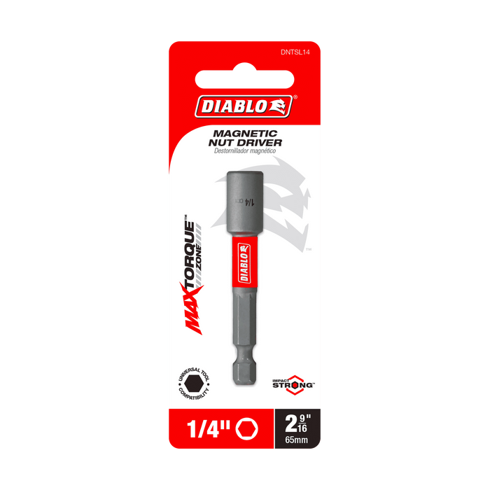 Diablo Tools DNTSL14 1/4" x 2-9/16" Magnetic Nut Driver - Edmondson Supply