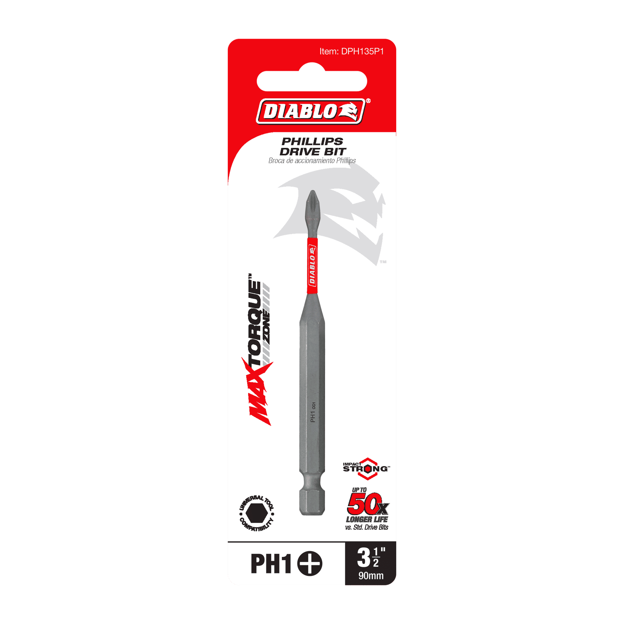 Diablo Tools DPH235P1 3-1/2" #2 Phillips Drive Bit - Edmondson Supply
