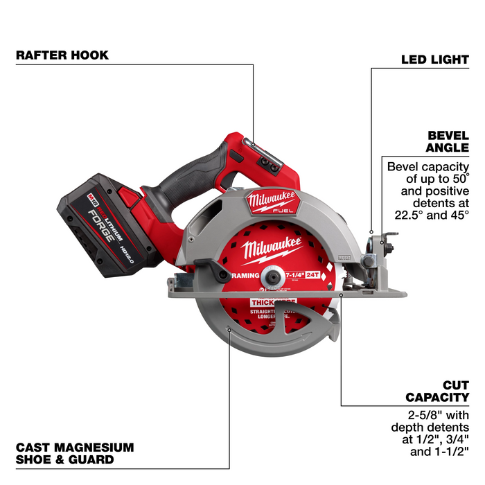 Milwaukee 2834-21HD M18 FUEL™ 7-1/4” Circular Saw Kit - Edmondson Supply