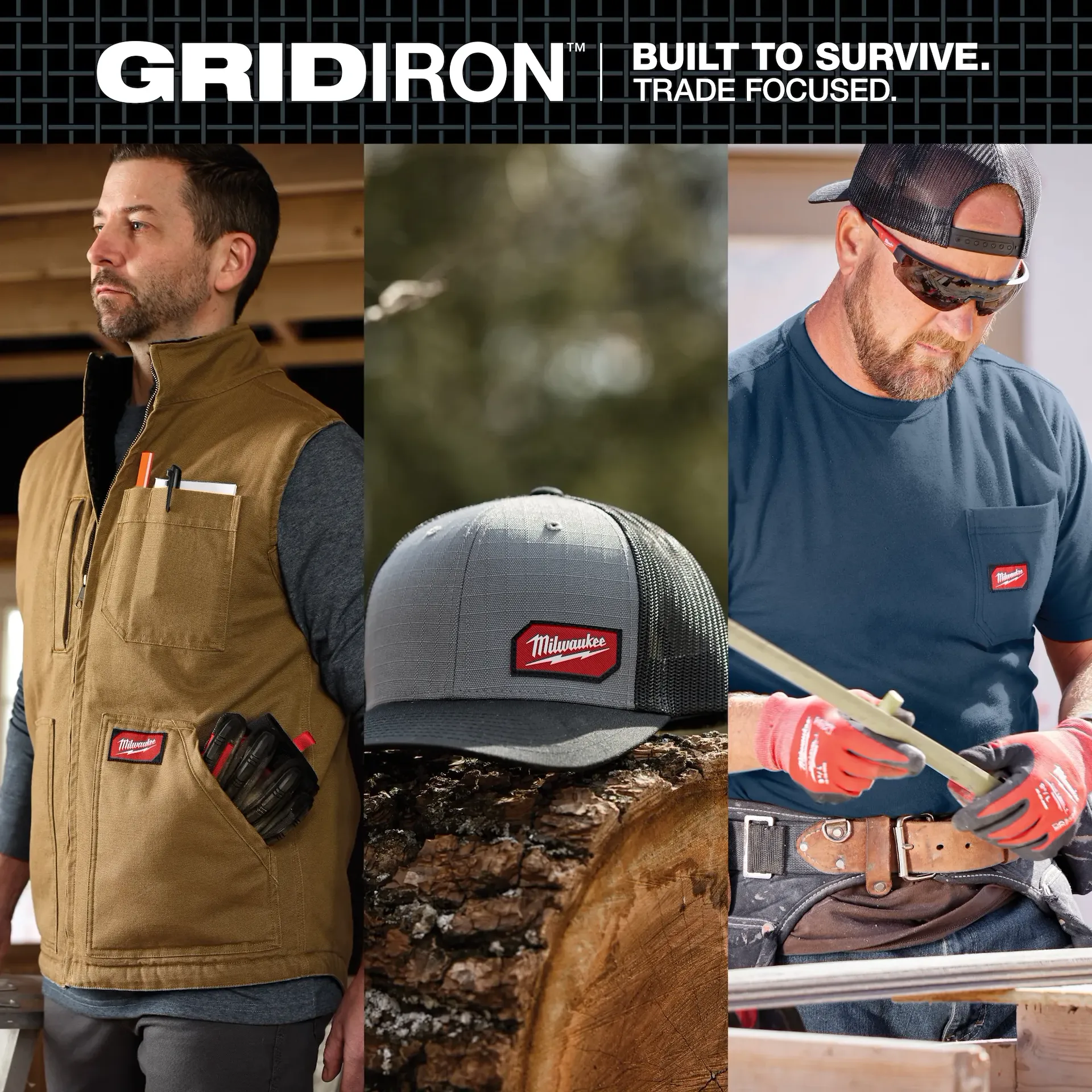 Milwaukee 606G-2X GRIDIRON™ Pocket T-Shirt - Long Sleeve (Gray, Size 2X) - Edmondson Supply