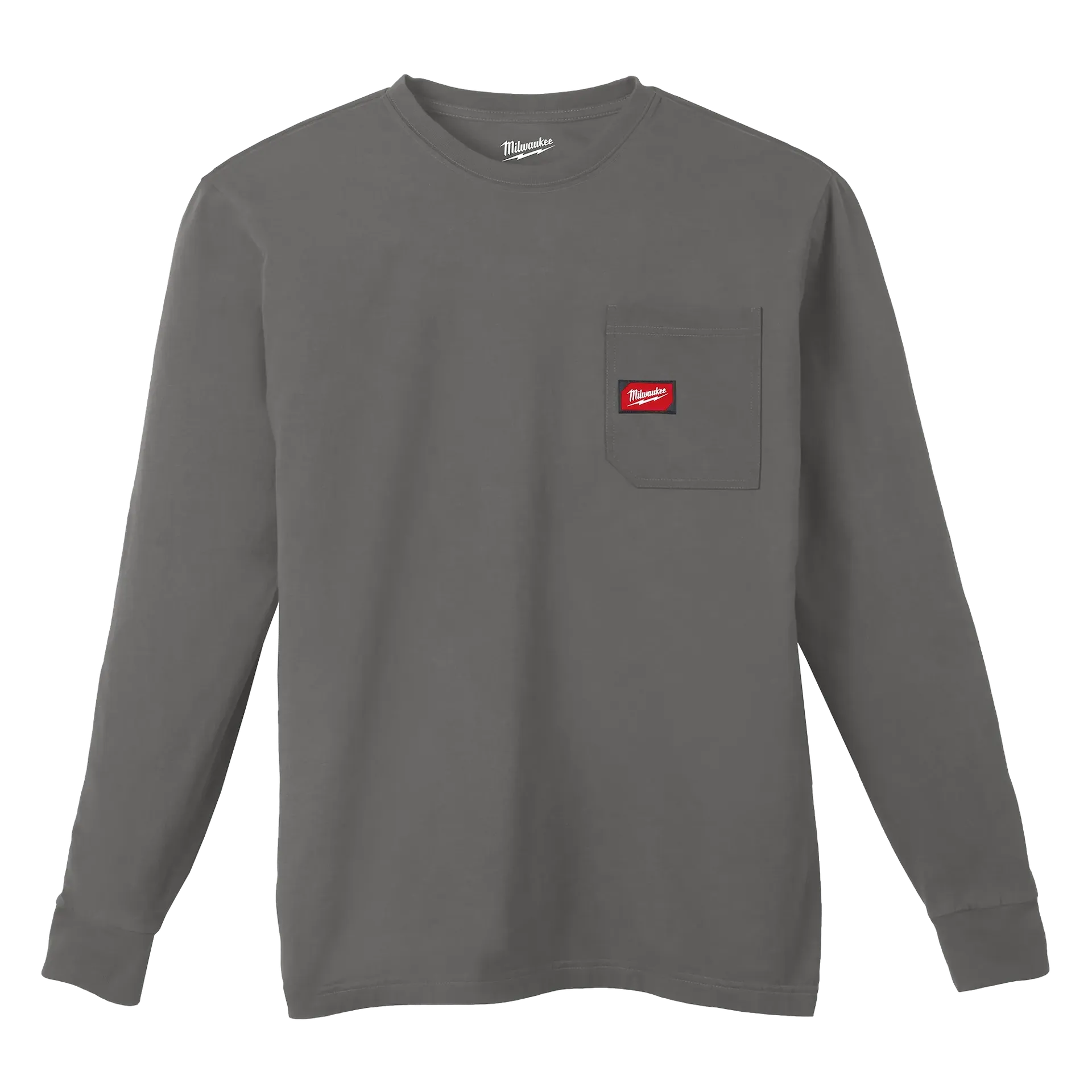 Milwaukee 606G-2X GRIDIRON™ Pocket T-Shirt - Long Sleeve (Gray, Size 2X) - Edmondson Supply