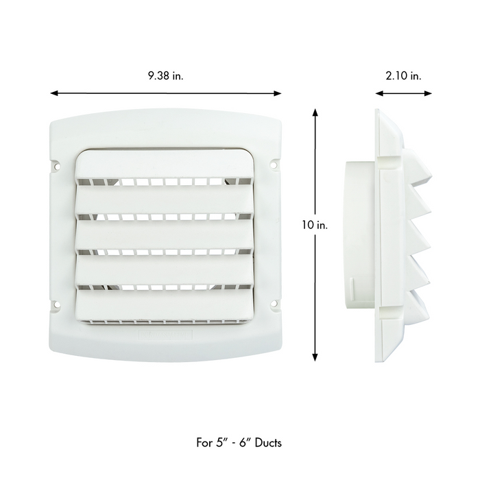 Dundas Jafine IC6WX ProVent™ 6" Intake Cap – White - Edmondson Supply