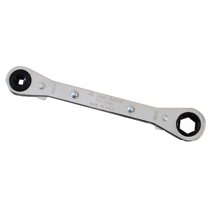 JB Industries T21124U HVAC/R Service Ratchet Wrench - 3/16", 1/4" Square x 1/2", 9/16" Hex Port - Edmondson Supply
