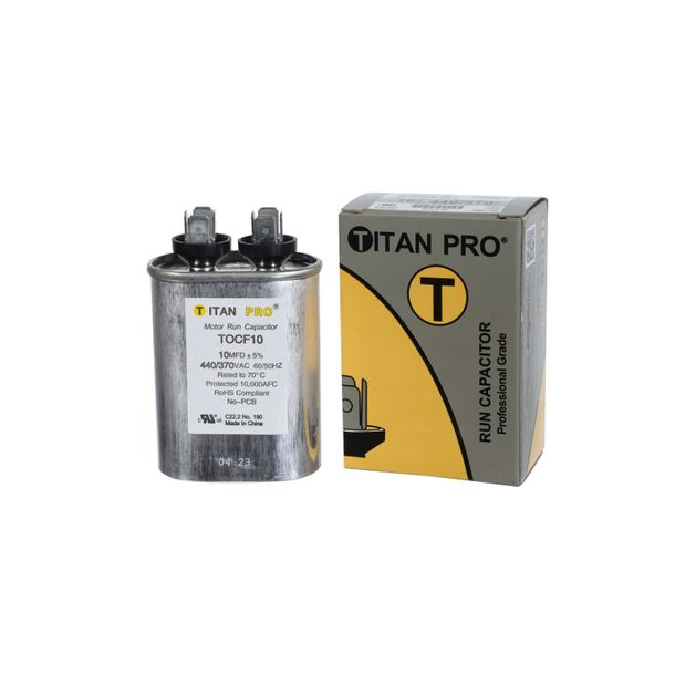 Packard TITAN PRO TOCF10 Run Capacitor 10 MFD 440/370V Oval - Edmondson Supply
