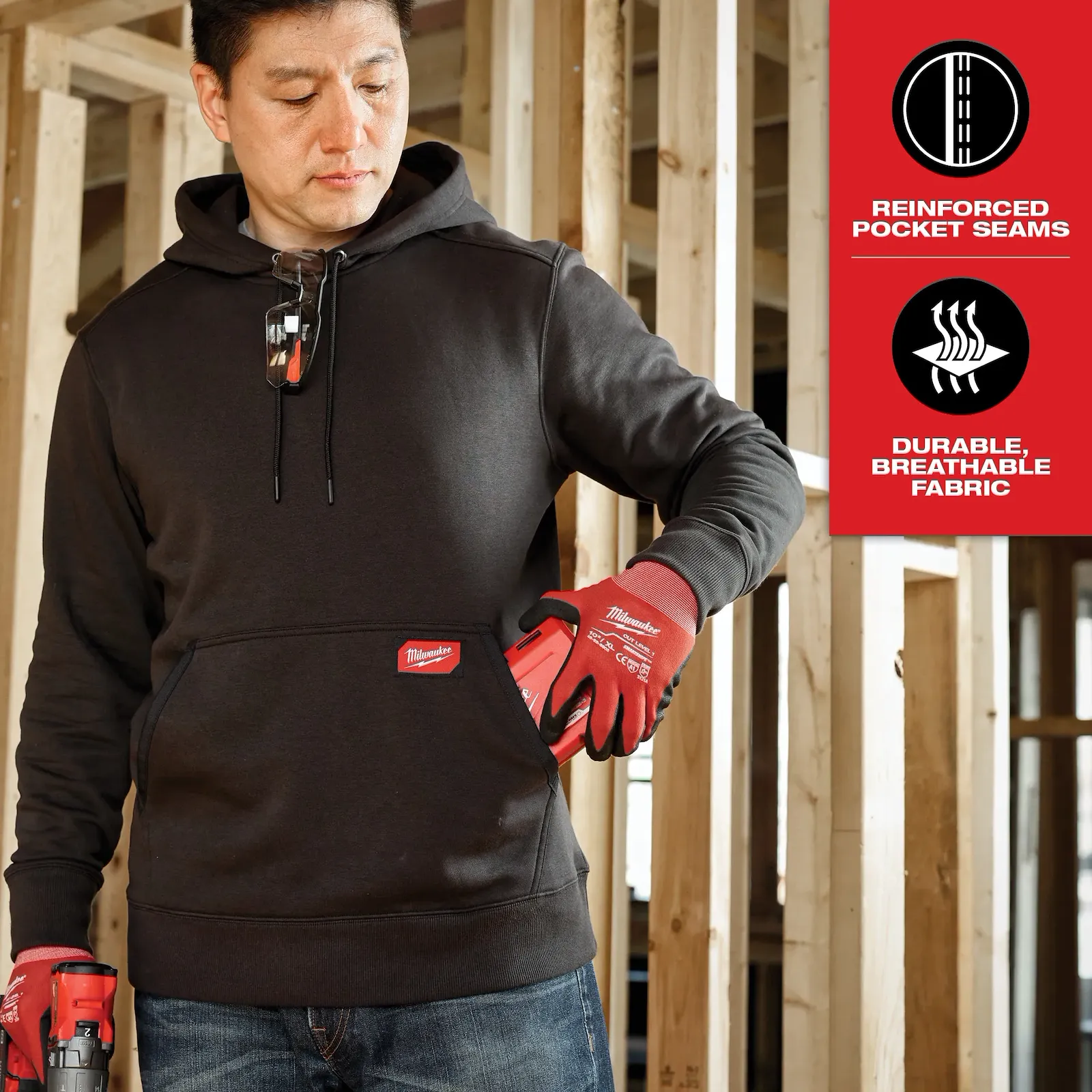 Milwaukee 351B-2X FREEFLEX™ Pullover Hoodie (Black, Size 2X) - Edmondson Supply