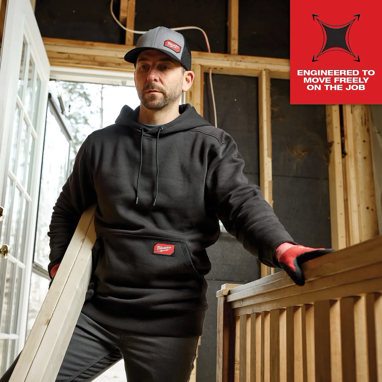 Milwaukee 351B-XL FREEFLEX™ Pullover Hoodie (Black, Size XL) - Edmondson Supply