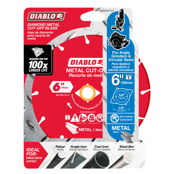 Diablo Tools DDD060DIA101F 6" Diamond Metal Cut-Off Disc - Edmondson Supply