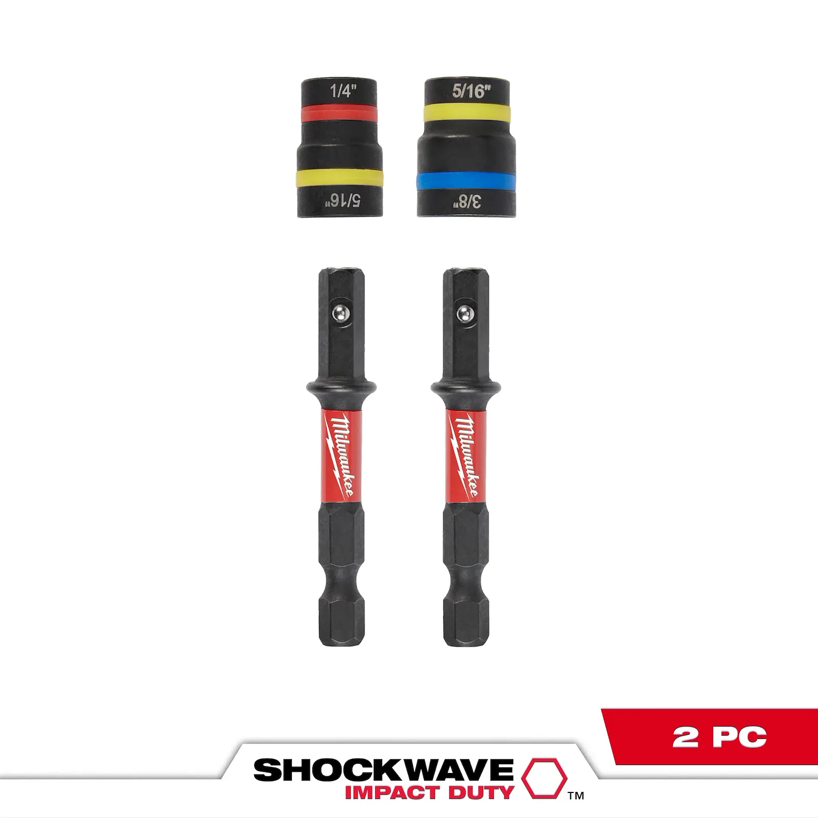 Milwaukee 49-66-4565 2PC SHOCKWAVE™ Impact Duty QUIK-CLEAR™ 2-in-1 Magnetic Nut Driver Set - Edmondson Supply
