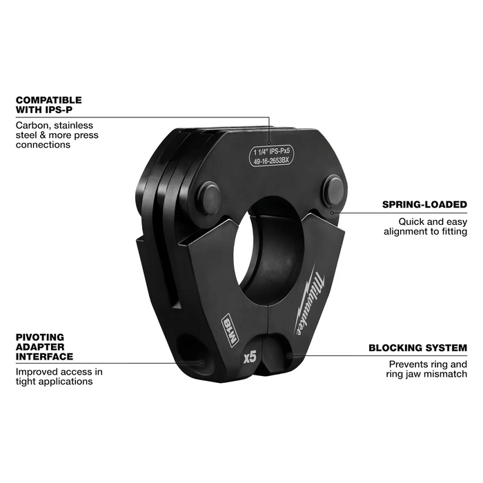 Milwaukee 49-16-2653BX IPS-P Pivoting Press Ring 1-1/4" - Edmondson Supply