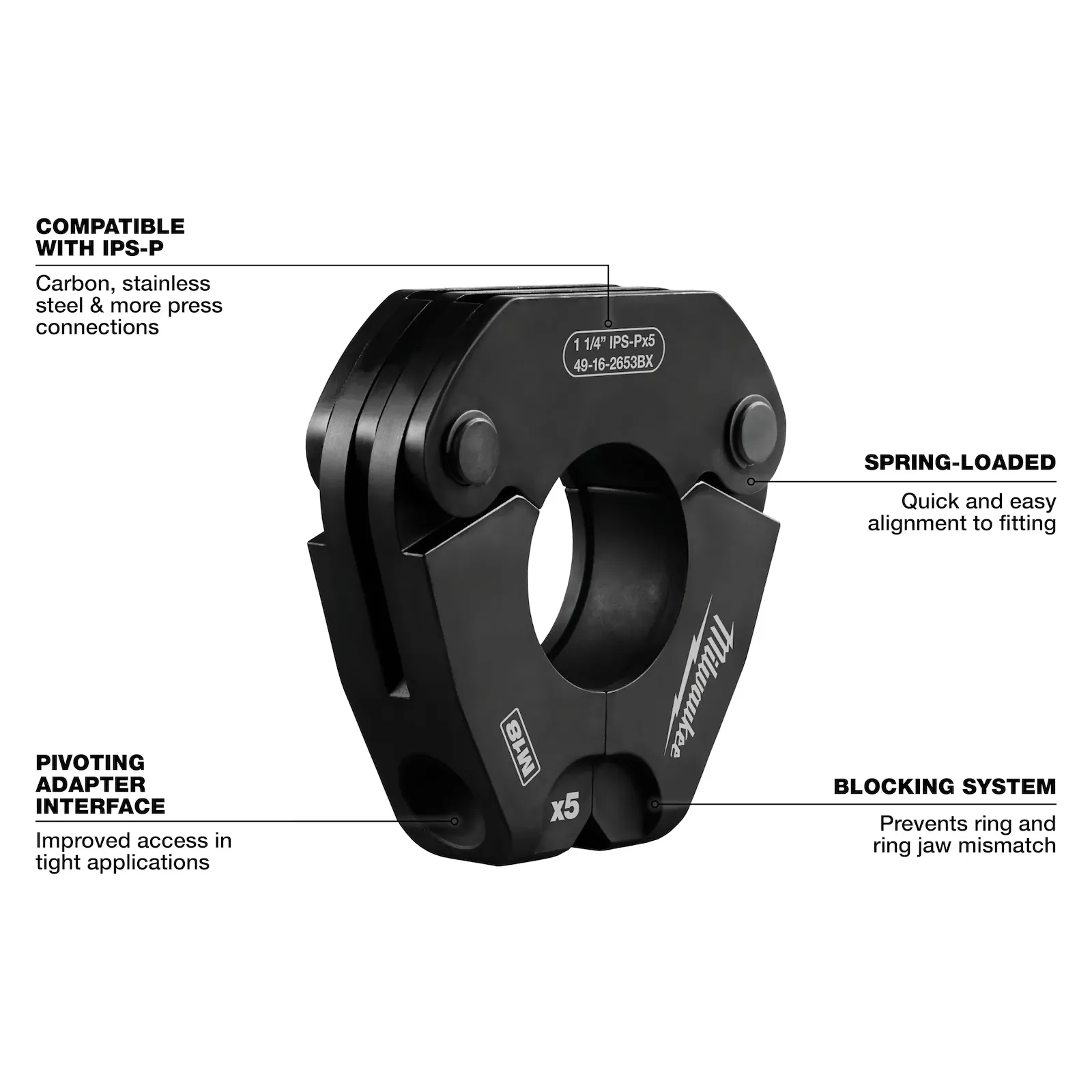 Milwaukee 49-16-2655BX IPS-P Pivoting Press Ring 2" - Edmondson Supply