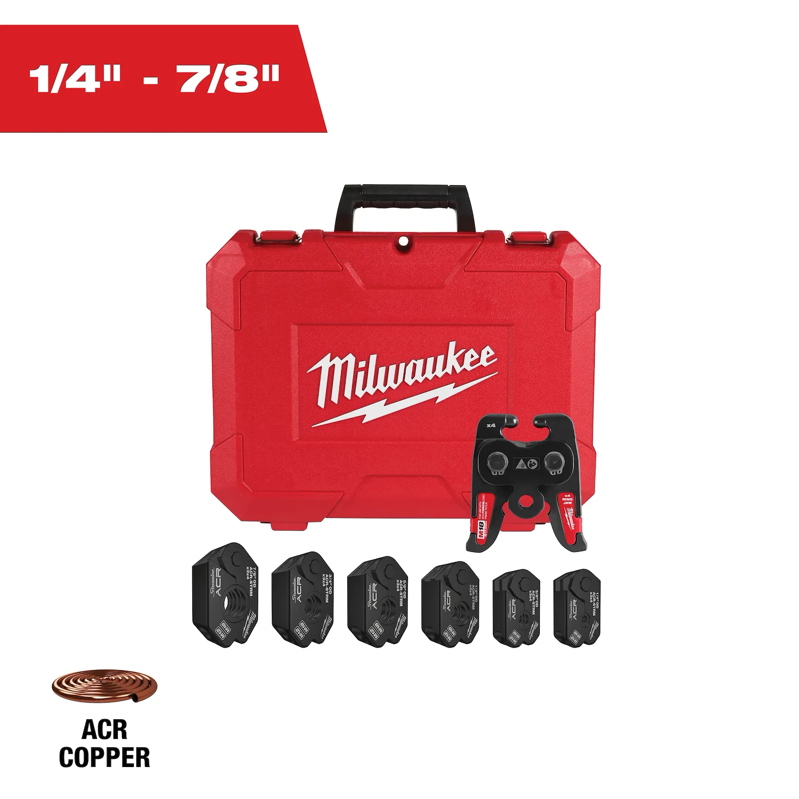 Milwaukee 49-16-2661MX 1/4" - 7/8" Streamline® ACR Pivoting Press Ring Kit for M18™ FORCE LOGIC™ Press Tool - Edmondson Supply
