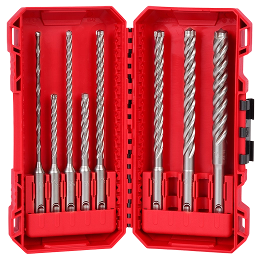 Milwaukee 48-20-7663 8 PC SDS Plus MX4™ 4-Cutter Drill Bit Kit - Edmondson Supply
