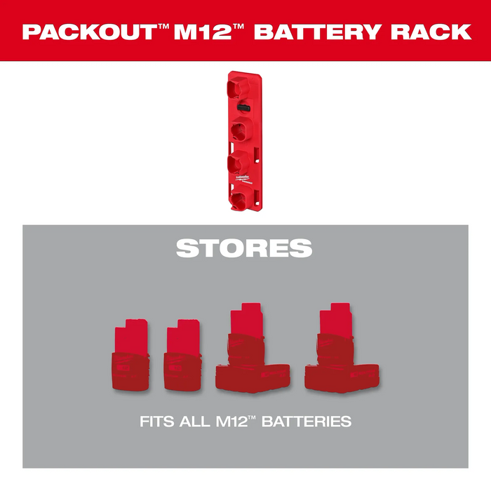 Milwaukee 48-22-8338 PACKOUT™ M12™ Battery Rack - Edmondson Supply