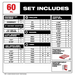 Milwaukee 48-32-5162 SHOCKWAVE™ Impact Duty 60PC Drill, Drive & Fasten with PACKOUT™ - Edmondson Supply