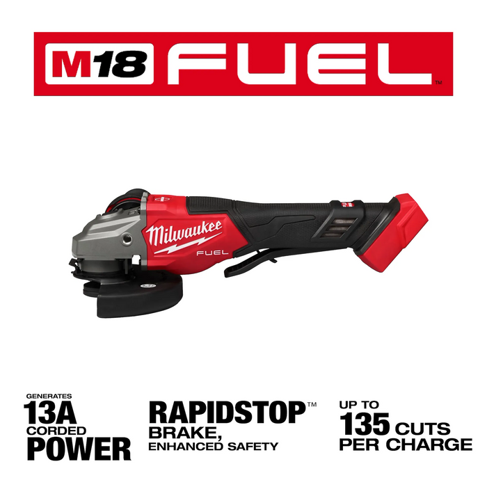Milwaukee 3670-20 M18 FUEL™ 4-1/2"-6" Braking Grinder, Paddle Switch (Bare Tool) - Edmondson Supply