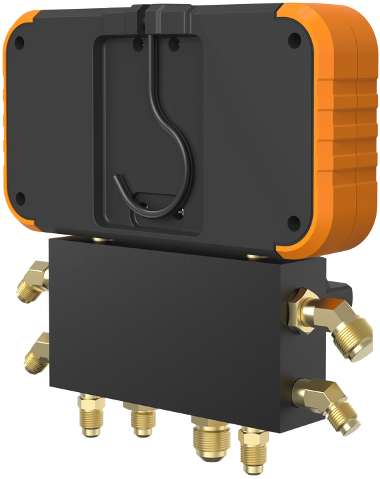 NAVAC N4A4B 4-Valve Manifold Gauge, φ3-1/8, R-454B, R-32, R-410A, R-22 - Edmondson Supply