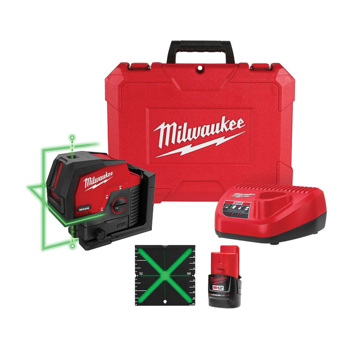 Milwaukee 3622-21 M12™ Green Cross Line & Plumb Points Laser Kit - Edmondson Supply