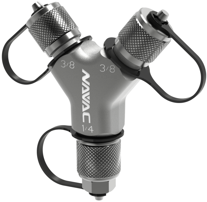 NAVAC F1029 Rapid-Y Connection Fitting 2 x 3/8″ M to 1 x 1/4″ FE - Edmondson Supply