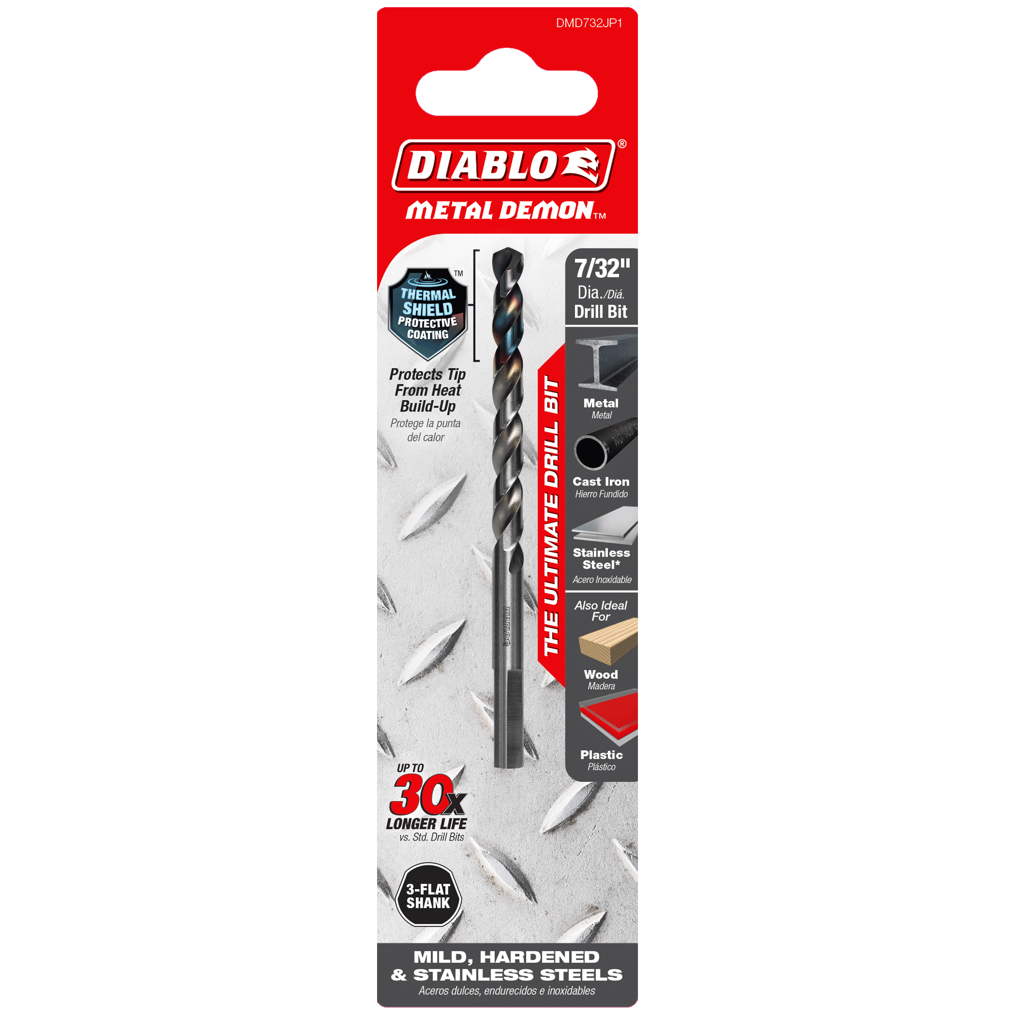 Diablo Tools DMD732JP1 7/32" Metal Demon™ Drill Bit for Mild, Hardened and Stainless Steels - Edmondson Supply