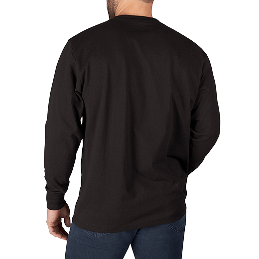 Milwaukee 602BXL Heavy Duty Pocket T-Shirt - Long Sleeve (Black, Size X-Large) - Edmondson Supply