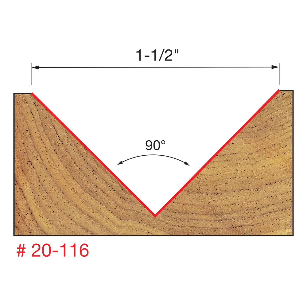 Freud 20-116 1-1/2" 90° V Grooving Bit - Edmondson Supply