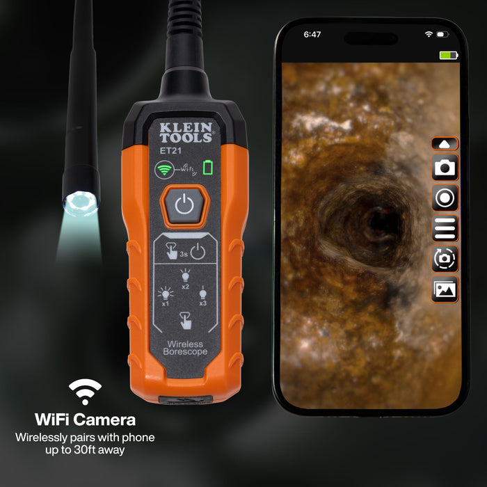 Klein Tools ET21 WiFi Inspection Borescope - Edmondson Supply