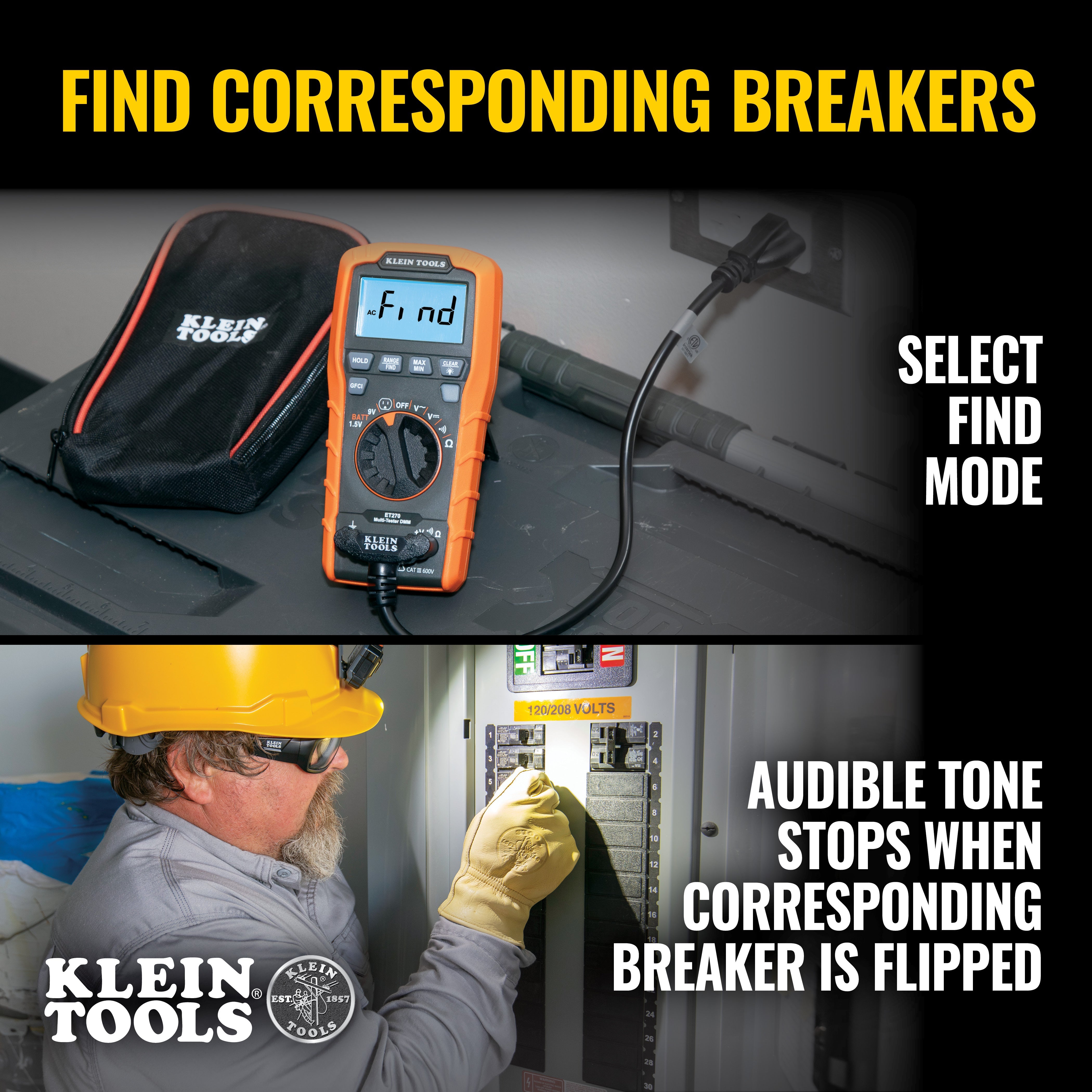 Klein Tools ET270 Digital Multi-Tester, Multimeter with Receptacle Tester - Edmondson Supply