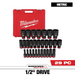 Milwaukee 49-66-7015 29PC SHOCKWAVE™ Impact Duty 1/2" Drive Metric Deep 6 Point Socket Set - Edmondson Supply
