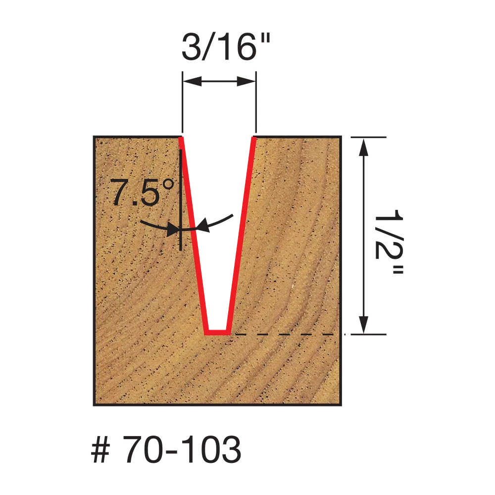 Freud 70-103 7.5° x 3/16" Engraving V-Groove - Edmondson Supply
