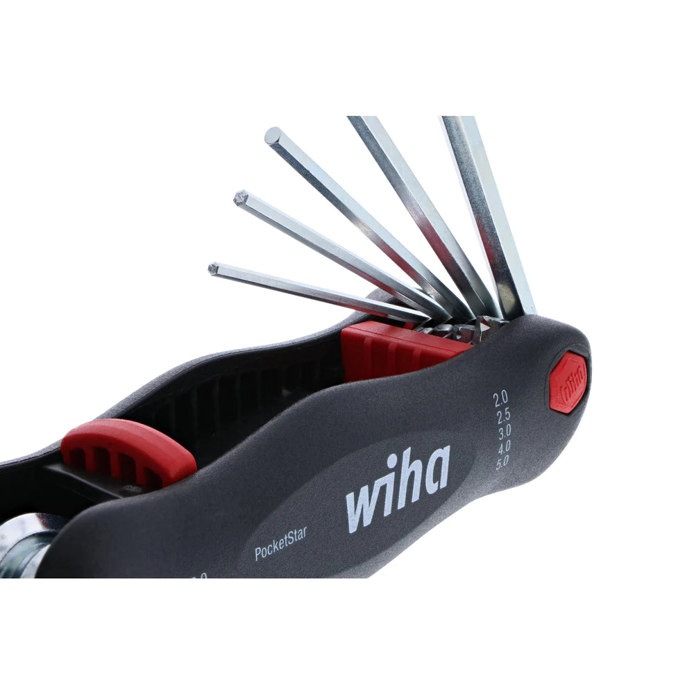 Wiha Tools 35195 7 Piece PocketStar Fold-Out Hex Key Set - Metric - Edmondson Supply