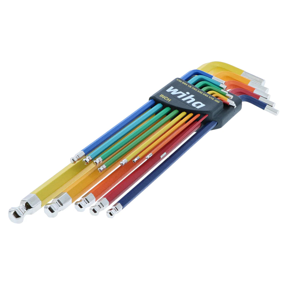 Wiha Tools 66981 13 Piece Ball End Color Coded Hex L-Key Set - Inch - Edmondson Supply