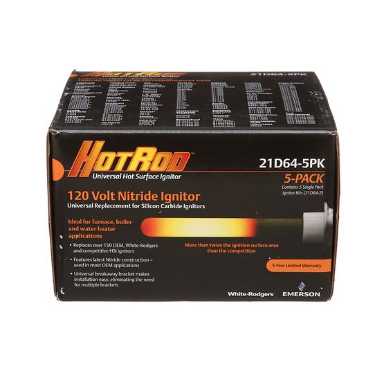 White-Rodgers 21D64-5PK HotRod™ 120V Nitride Universal Hot Surface Ignitor - Edmondson Supply