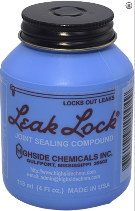 Supco Highside Chemicals HS10004 Leak Lock Pipe Joint Sealant, 4 oz Brush Top Jar