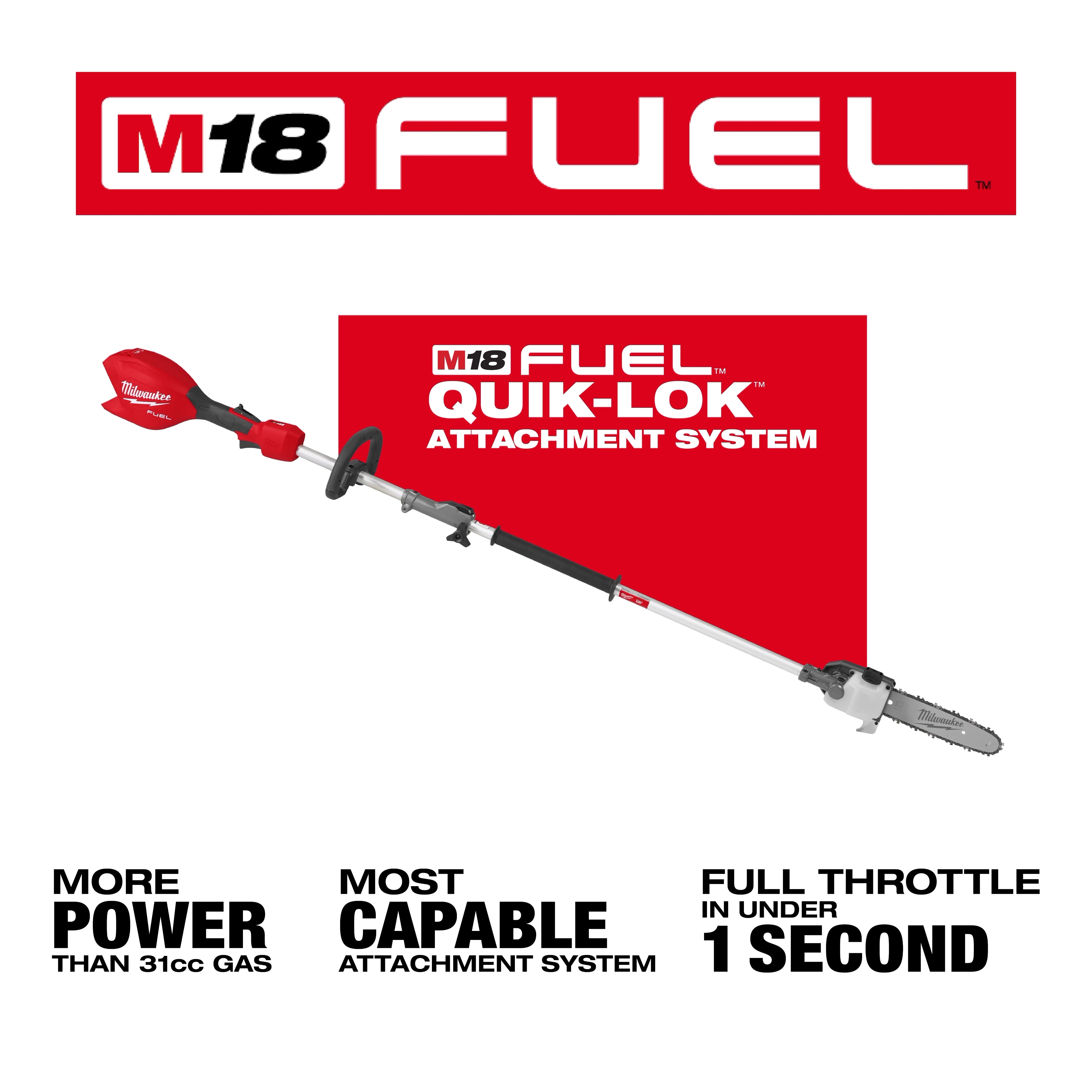 Milwaukee 3016-21PS M18 FUEL™ Pole Saw w/ QUIK-LOK™ Kit - Edmondson Supply