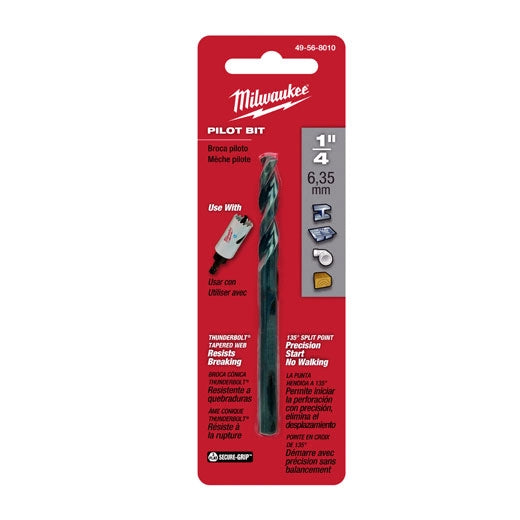 Milwaukee 49-56-8000 High Speed Steel Pilot Bit 1/4" x 4" - Edmondson Supply